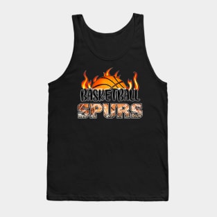 Classic Basketball Design Spurs Personalized Proud Name Tank Top